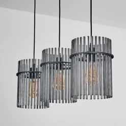 Suspension Lagielas Noir, 3 lumières