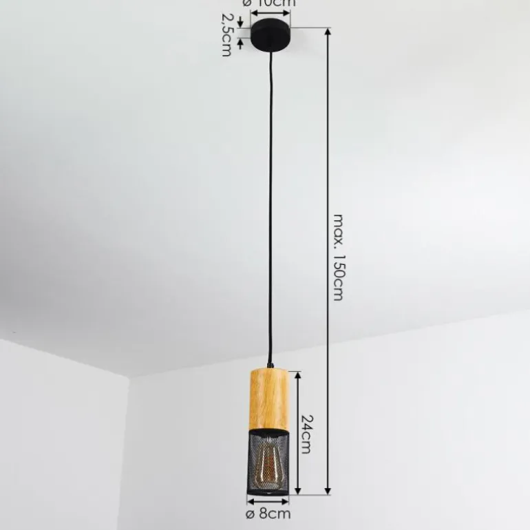 Suspension Lengalau Noir, 1 lumière
