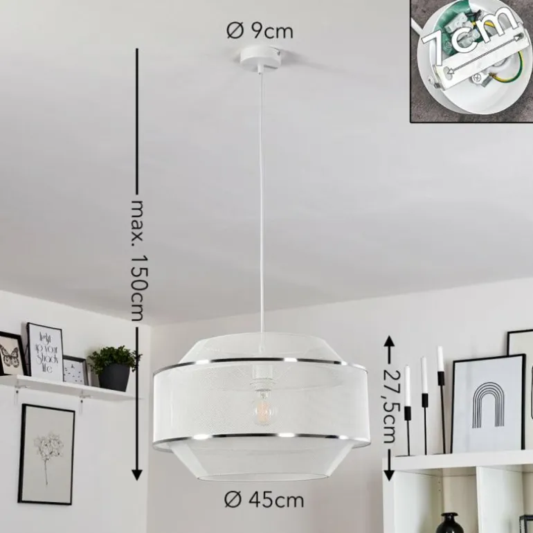 Suspension Limassol Blanc, 1 lumière