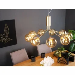 Suspension Luce Design NEPTUN Laiton, 9 lumières
