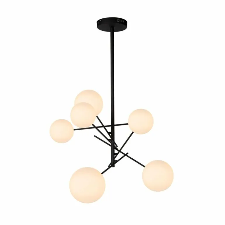 Suspension Lucide ALARA LED Noir, 6 lumières