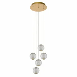 Suspension Lucide CINTRA LED Or, 5 lumières