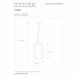 Suspension Lucide FERN Noir, 1 lumière