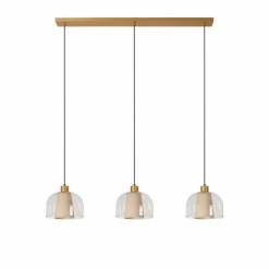 Suspension Lucide GUNHILD Or, Laiton, 3 lumières
