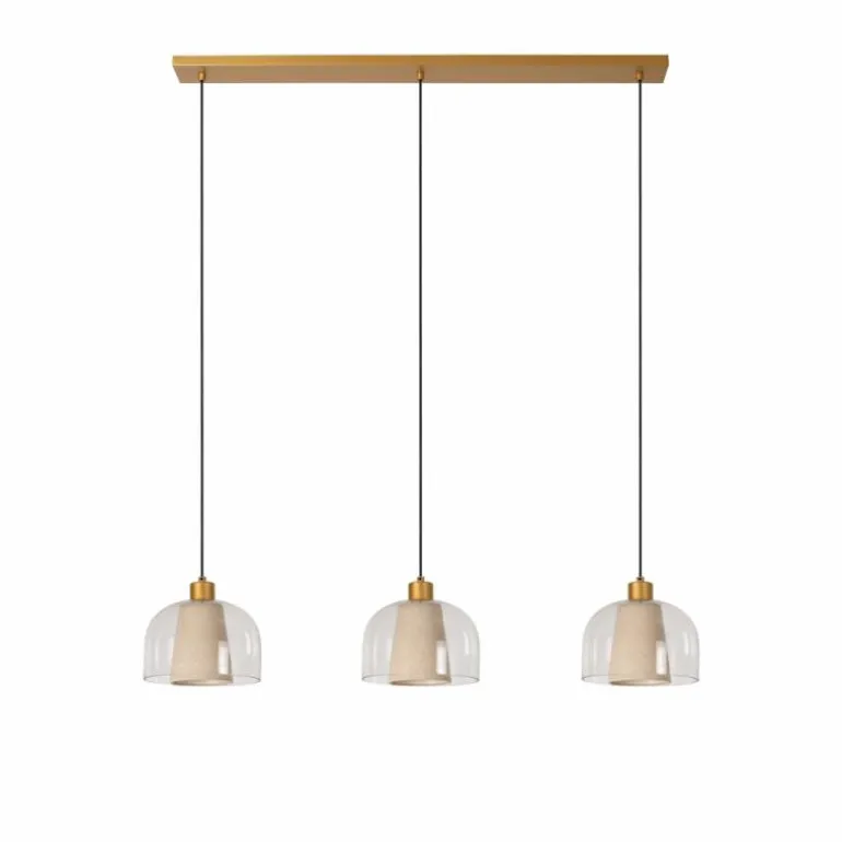 Suspension Lucide GUNHILD Or, Laiton, 3 lumières