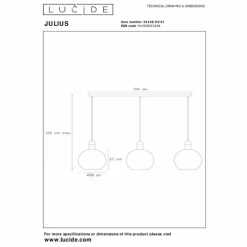 Suspension Lucide JULIUS Blanc, 3 lumières