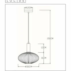 Suspension Lucide MALOTO Or, 1 lumière
