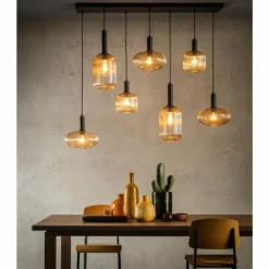 Suspension Lucide MALOTO Noir, 7 lumières