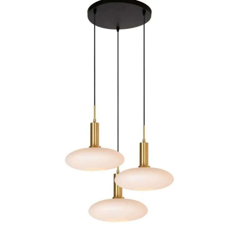 Suspension Lucide SINGALA Or, Laiton, 3 lumières