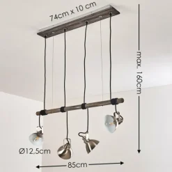 Suspension Medolden Brun, Nickel mat, 4 lumières