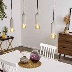 Suspension Nonume Noir, 4 lumières