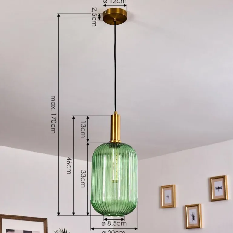 Suspension Paeni Or, Laiton, Noir, 1 lumière