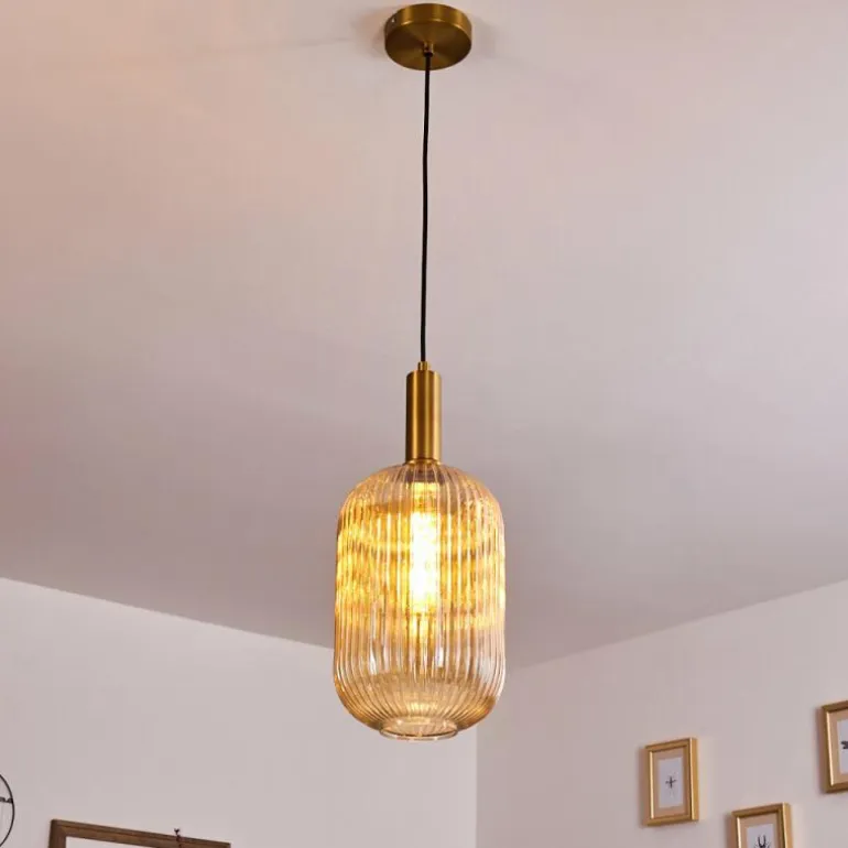 Suspension Paeni Or, Laiton, Noir, 1 lumière