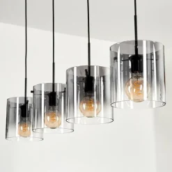 Suspension Parane Clair, Fumé, 4 lumières