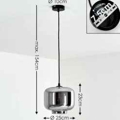 Suspension Patterson Noir, 1 lumière