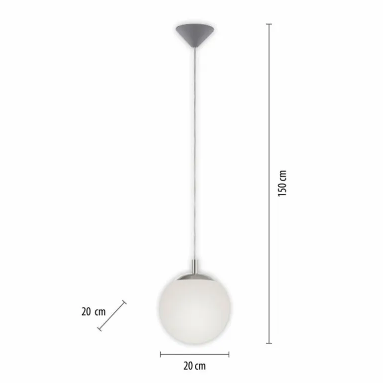 Suspension Paul Neuhaus BOLO Argenté, 1 lumière