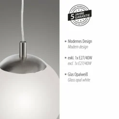 Suspension Paul Neuhaus BOLO Argenté, 1 lumière
