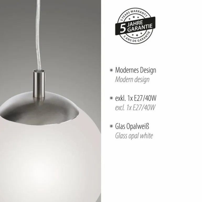 Suspension Paul Neuhaus BOLO Argenté, 1 lumière