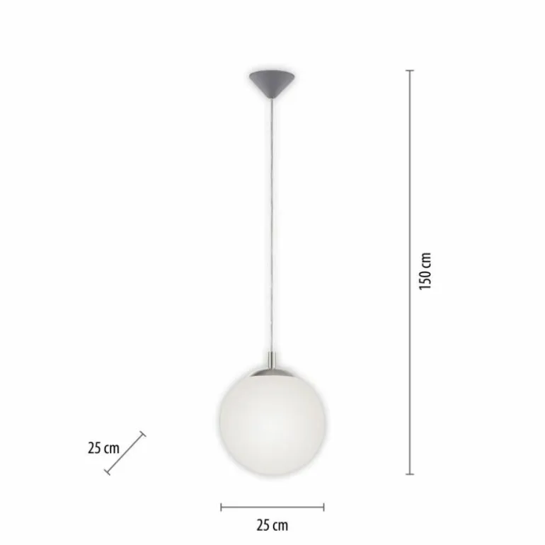 Suspension Paul Neuhaus BOLO Argenté, 1 lumière