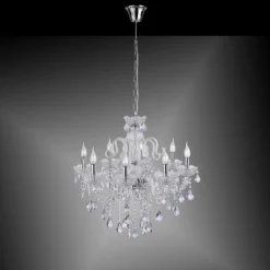 Suspension Paul Neuhaus GRACIA Transparent, 8 lumières