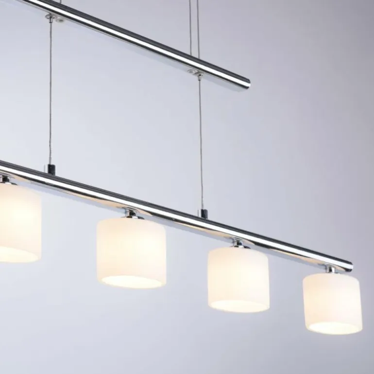 Suspension Paul Neuhaus HYDRA LED Acier brossé, 5 lumières