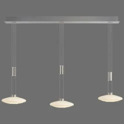 Suspension Paul Neuhaus LAUTADA LED Acier brossé, 3 lumières