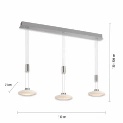 Suspension Paul Neuhaus LAUTADA LED Acier brossé, 3 lumières