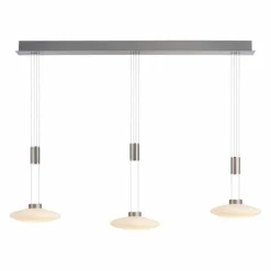 Suspension Paul Neuhaus LAUTADA LED Acier brossé, 3 lumières
