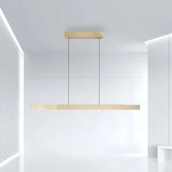 Suspension Paul Neuhaus PURE-MOTO-RISE LED Or, 3 lumières, Télécommandes