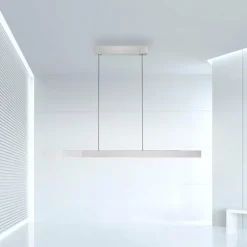 Suspension Paul Neuhaus PURE-MOTO-RISE LED Argenté, 3 lumières, Télécommandes