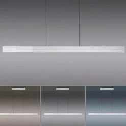 Suspension Paul Neuhaus PURE-MOTO-RISE LED Argenté, 3 lumières, Télécommandes