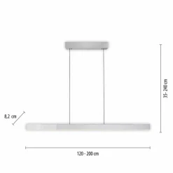 Suspension Paul Neuhaus PURE-MOTO-RISE LED Argenté, 3 lumières, Télécommandes