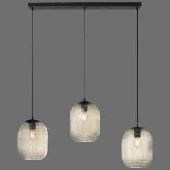 Suspension Paul Neuhaus SHITAKE Noir, 3 lumières