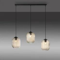 Suspension Paul Neuhaus SHITAKE Noir, 3 lumières