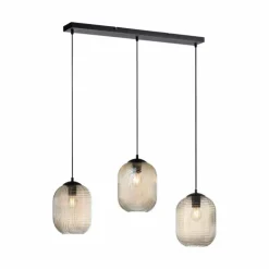 Suspension Paul Neuhaus SHITAKE Noir, 3 lumières