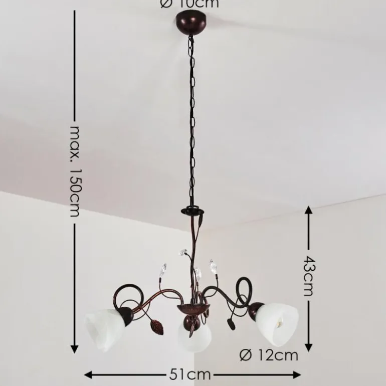 Suspension Peccia Rouille, 3 lumières