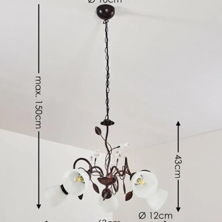 Suspension Peccia Rouille, 5 lumières