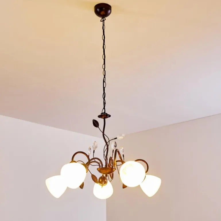 Suspension Peccia Rouille, 5 lumières