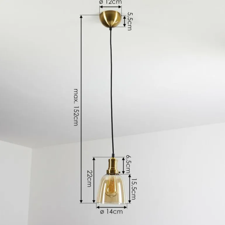 Suspension Pilesi Laiton, 1 lumière