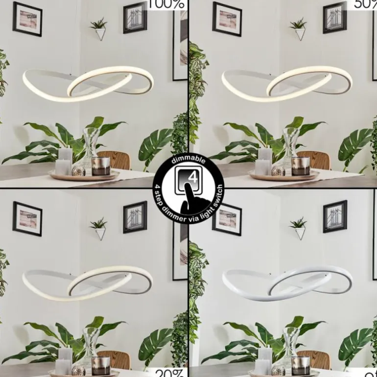 Suspension Pitasch LED Blanc, 1 lumière