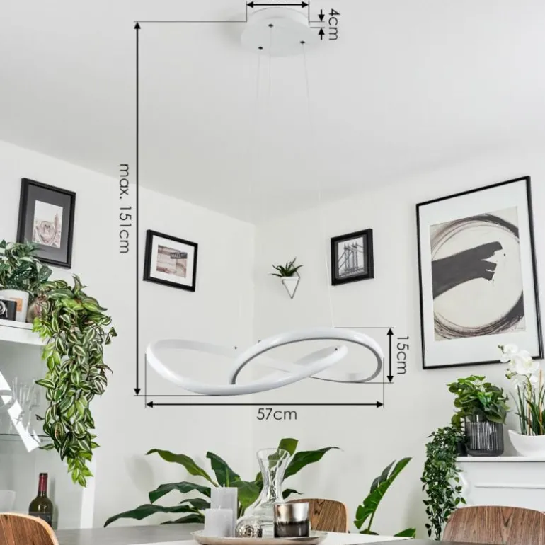 Suspension Pitasch LED Blanc, 1 lumière