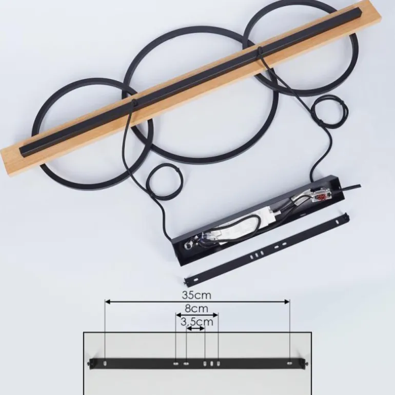 Suspension Pompu LED Écru, Noir, 3 lumières