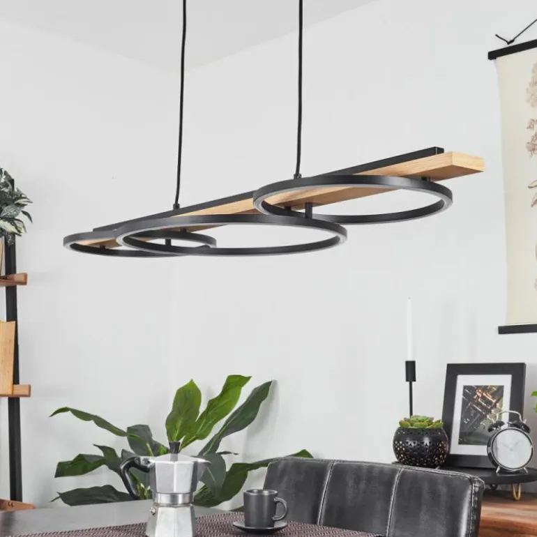 Suspension Pompu LED Écru, Noir, 3 lumières