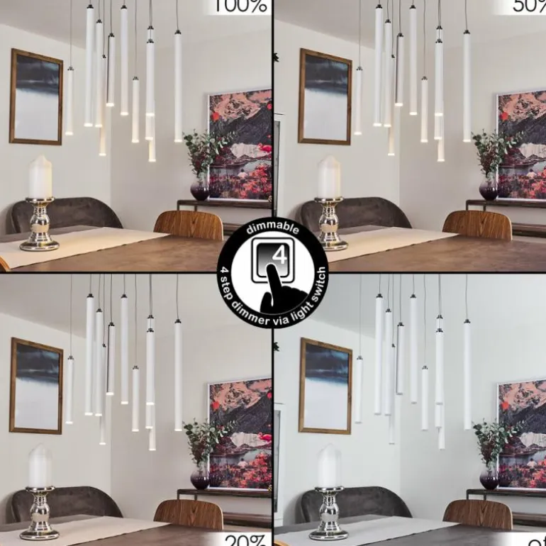 Suspension Porquera LED Blanc, 11 lumières
