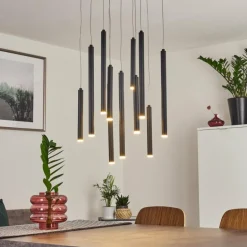 Suspension Porquera LED Noir, 11 lumières
