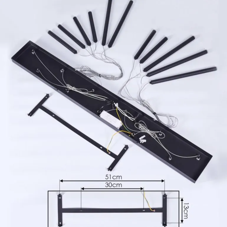 Suspension Porquera LED Noir, 11 lumières