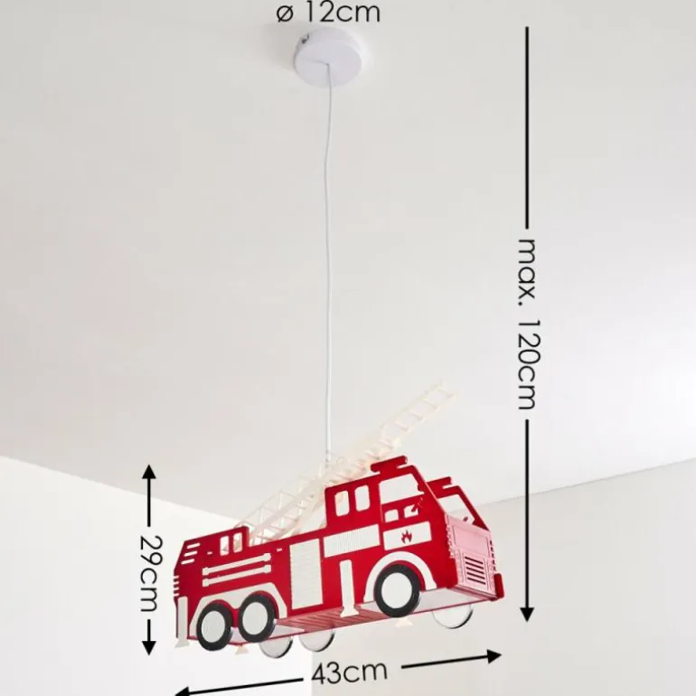 Suspension Praya Rouge, 2 lumières