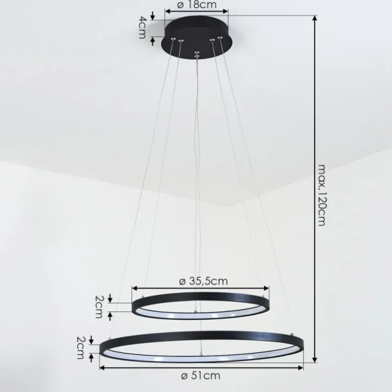 Suspension Preci LED Noir, 1 lumière
