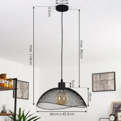 Suspension Pucara Noir, 1 lumière
