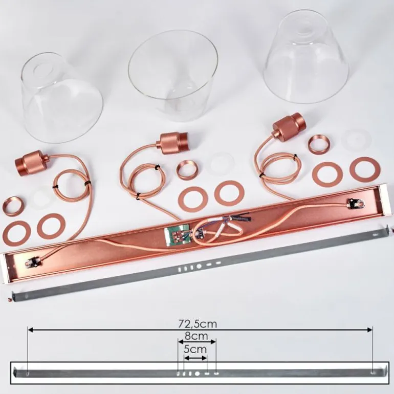 Suspension Puestito Or, Rose, 3 lumières